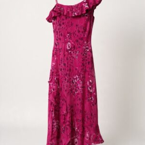 vestido asimétrico púrpura