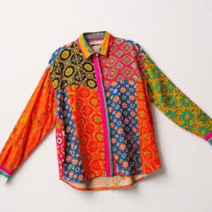 camisa patchwork vintage