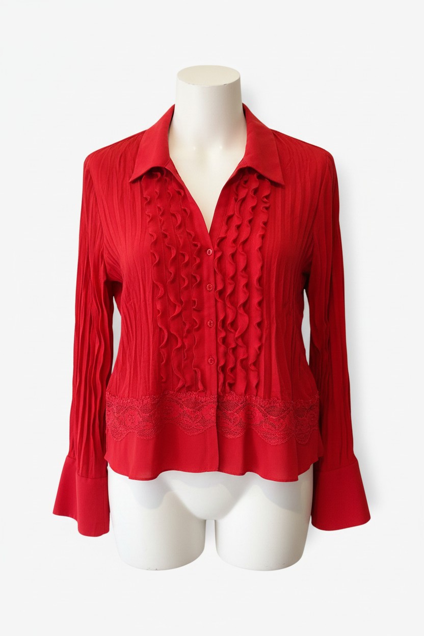 BLUSA CORRUGADA ROJA