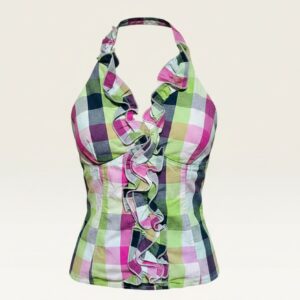 TOP HALTER DE CUADROS