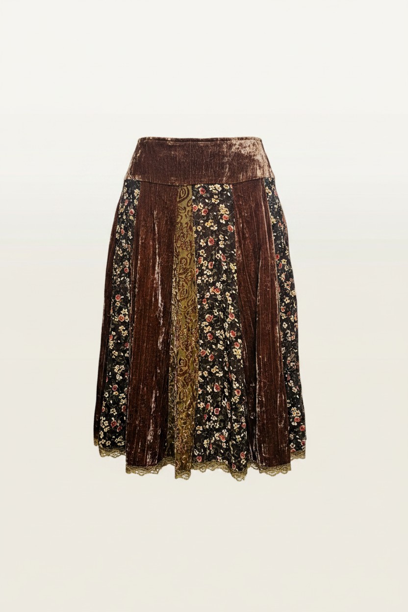 FALDA BOHO TERCIOPELO